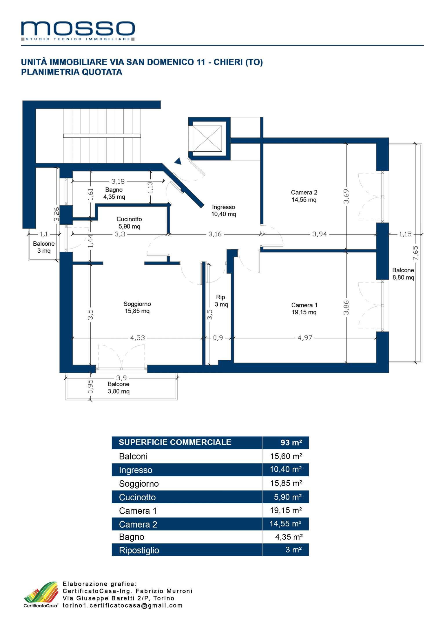 Appartamento CHIERI vendita  centrale San Domenico Mosso Studio Tecnico Immobiliare