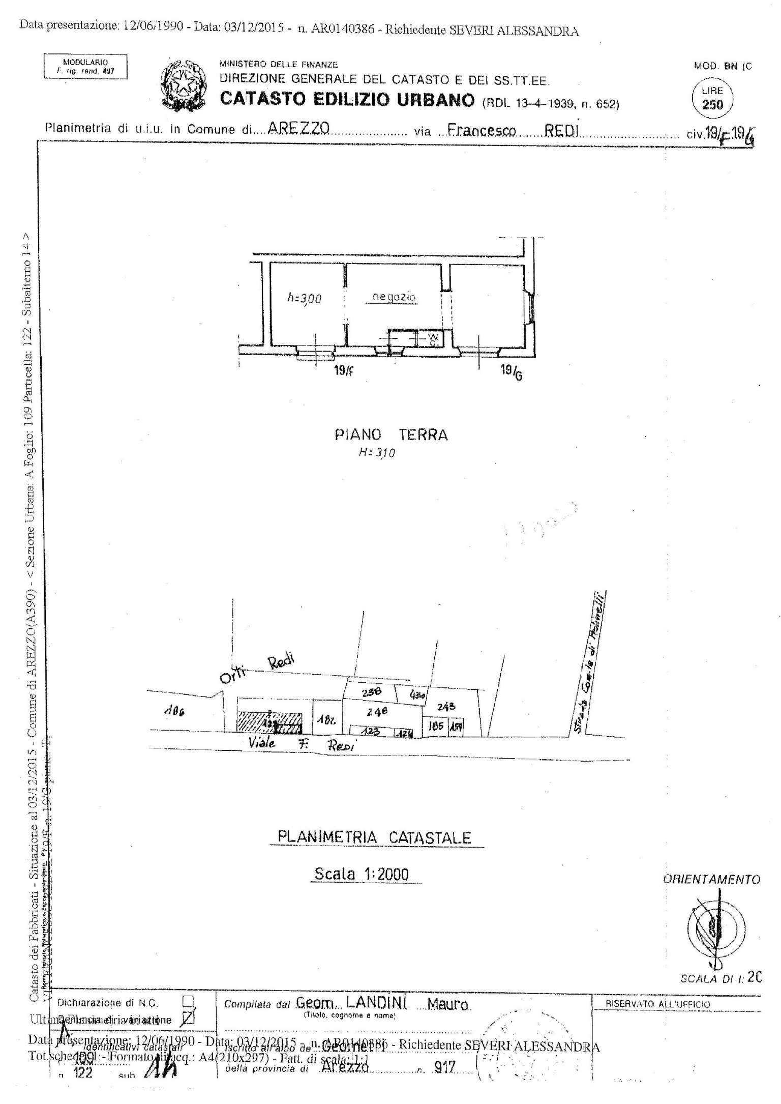 Negozio - Loc.Com. AREZZO vendita    IMMOBILIARE FIORUCCI SRL a c.r.