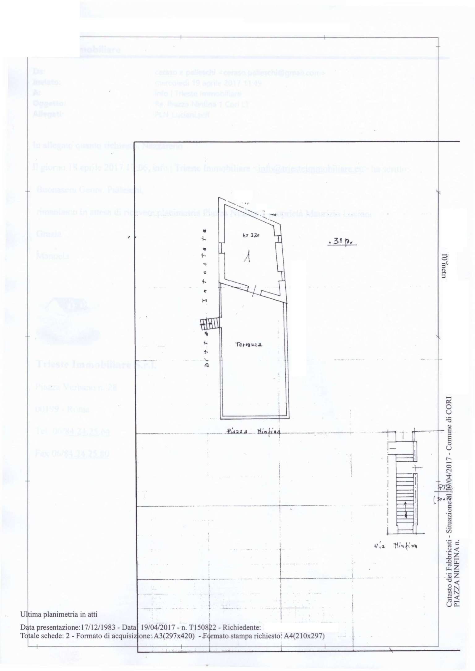 Appartamento CORI vendita   Ninfina TRIESTE IMMOBILIARE SRL