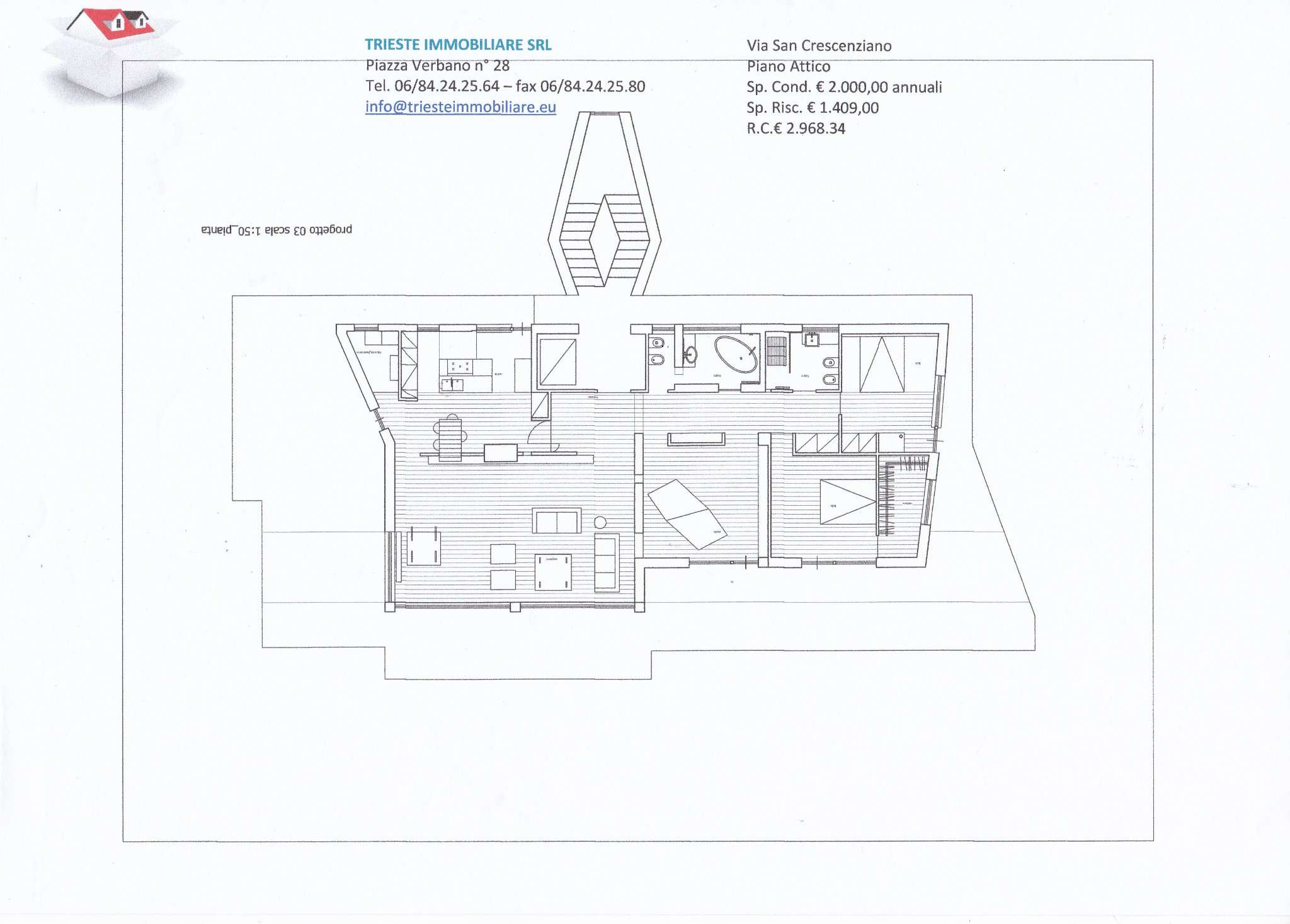 Attico ROMA affitto  TRIESTE (II MUN.) San Crescenziano TRIESTE IMMOBILIARE SRL