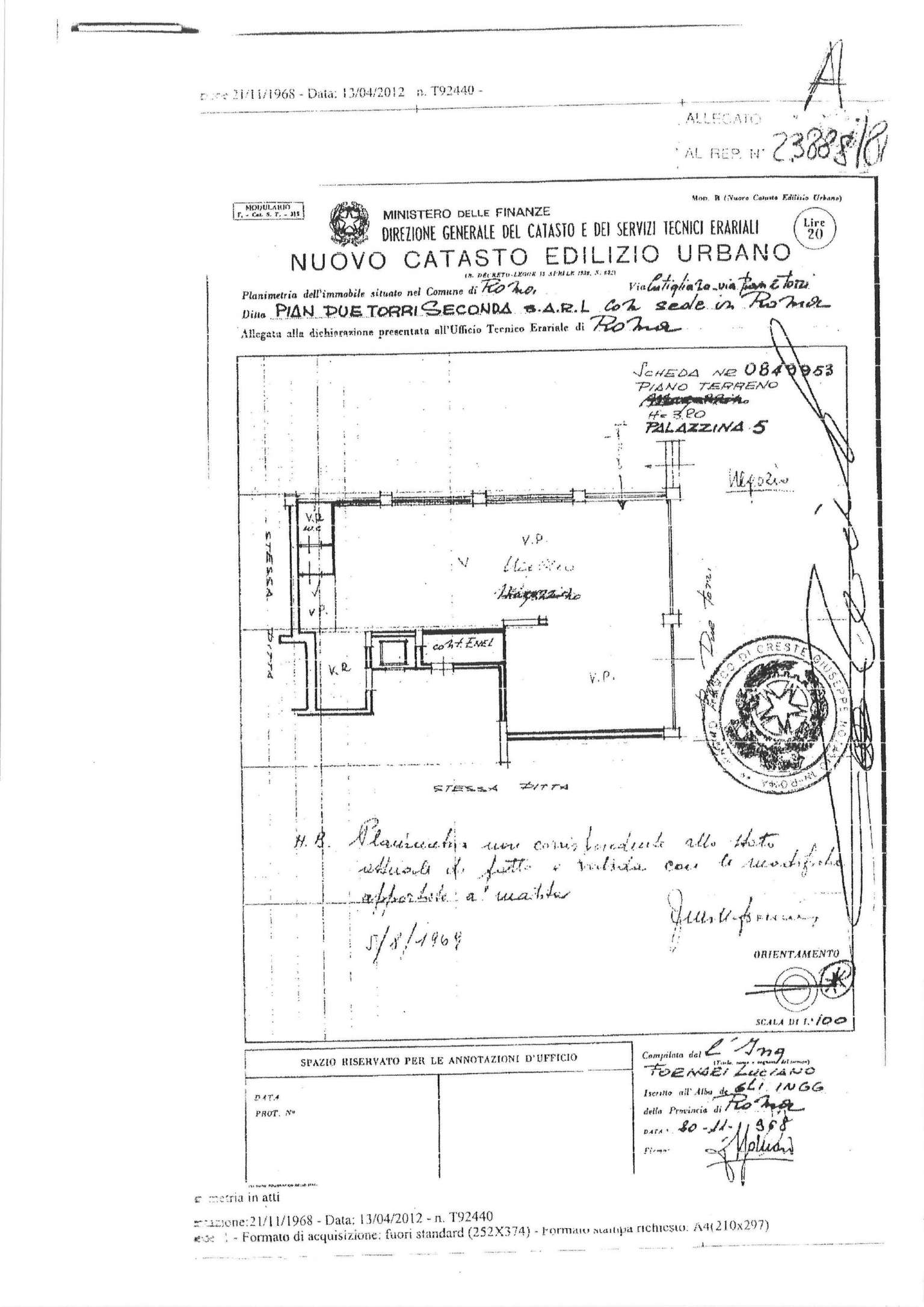 Negozio - Loc.Com. ROMA vendita  PORTUENSE (XV MUN.) Pian Due Torri Uno Holding
