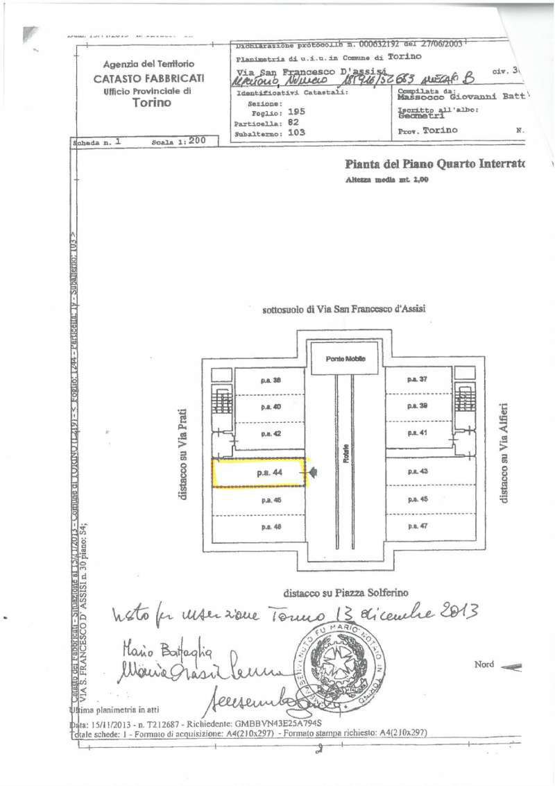 Box auto - Posto auto TORINO affitto  CENTRO  Studio Pedone