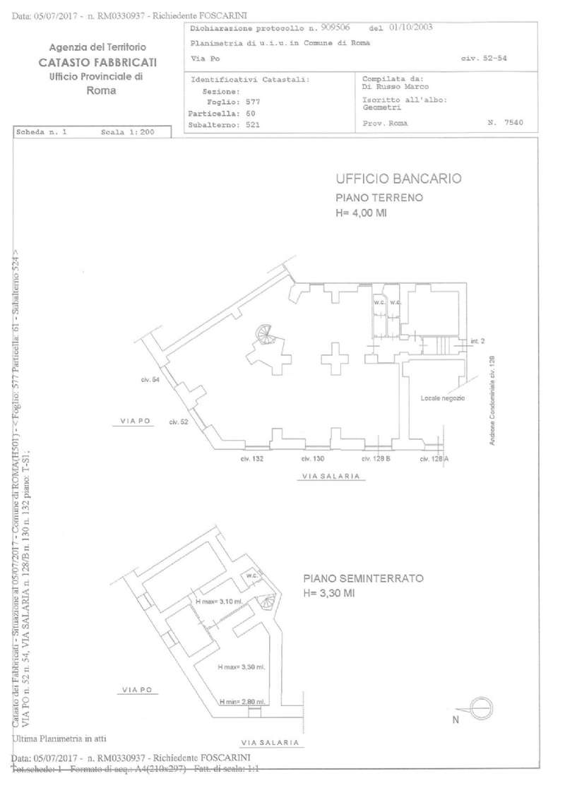 Negozio - Loc.Com. ROMA affitto  TRIESTE (II MUN.) Via Po' Flaminia immobiliare snc di Corrado Pace & c