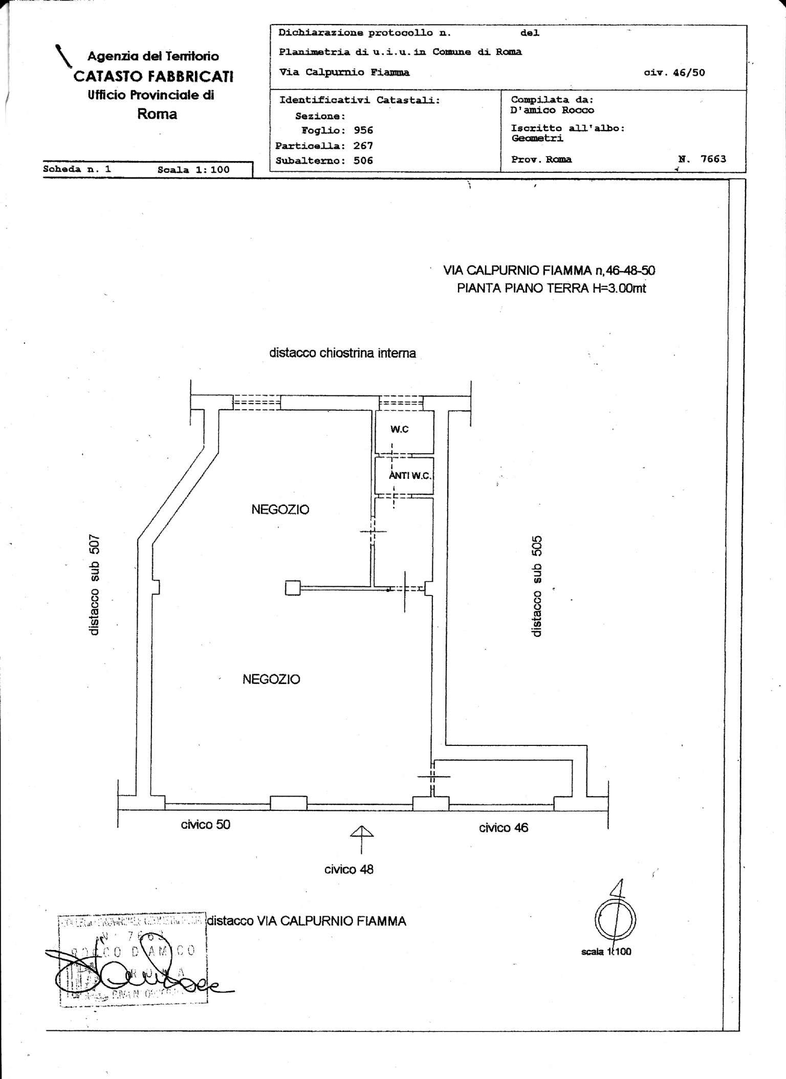 Negozio - Loc.Com. ROMA affitto   Via Calpurnio Fiamma Roberto Tribuzzi