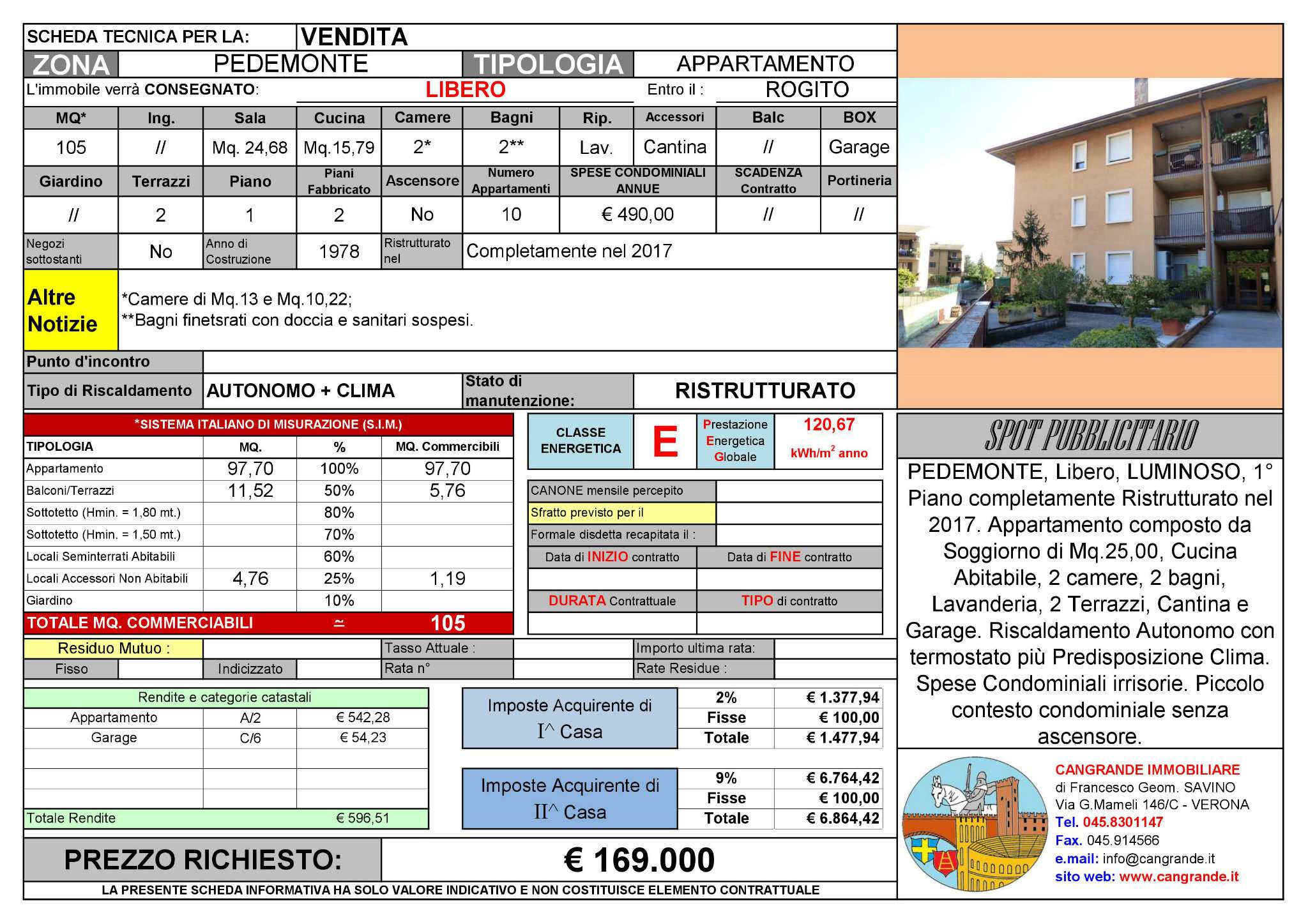 Appartamento SAN PIETRO IN CARIANO vendita    Cangrande Immobiliare del geom. Francesco Savino