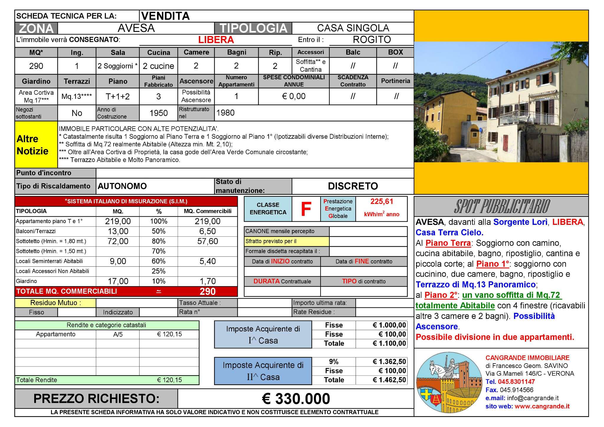 Villa Unifamiliare - Indipendente VERONA vendita  PONTE CRENCANO  Cangrande Immobiliare del geom. Francesco Savino