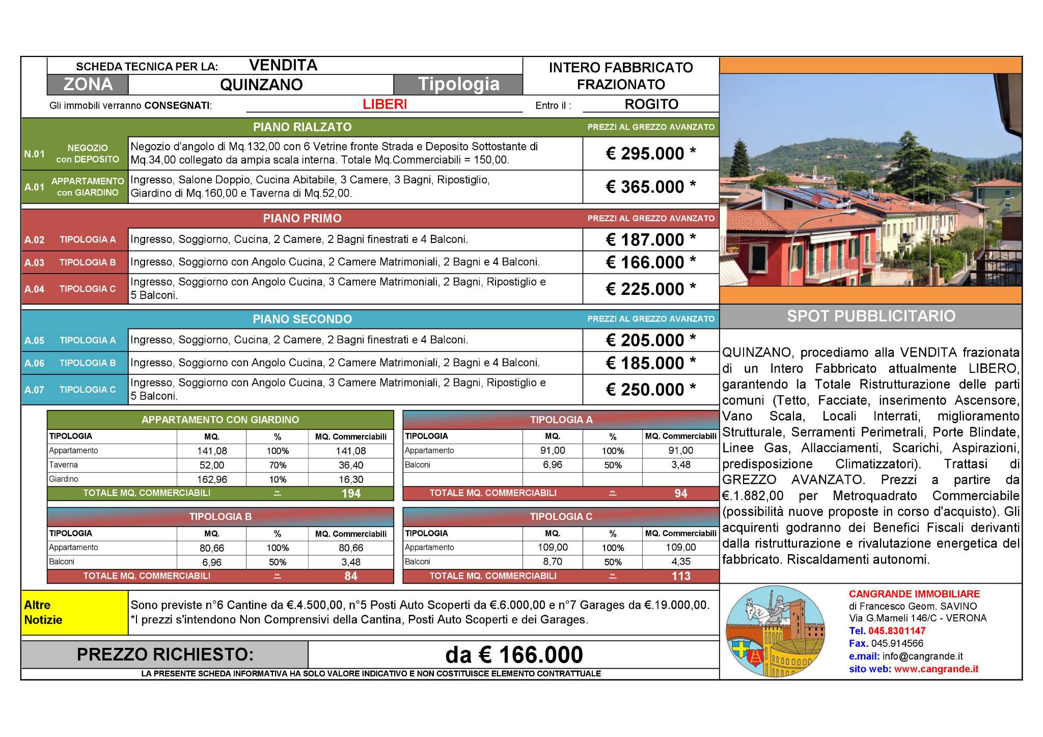  verona vendita quart: quinzano cangrande-immobiliare-del-geom.-francesco-savino