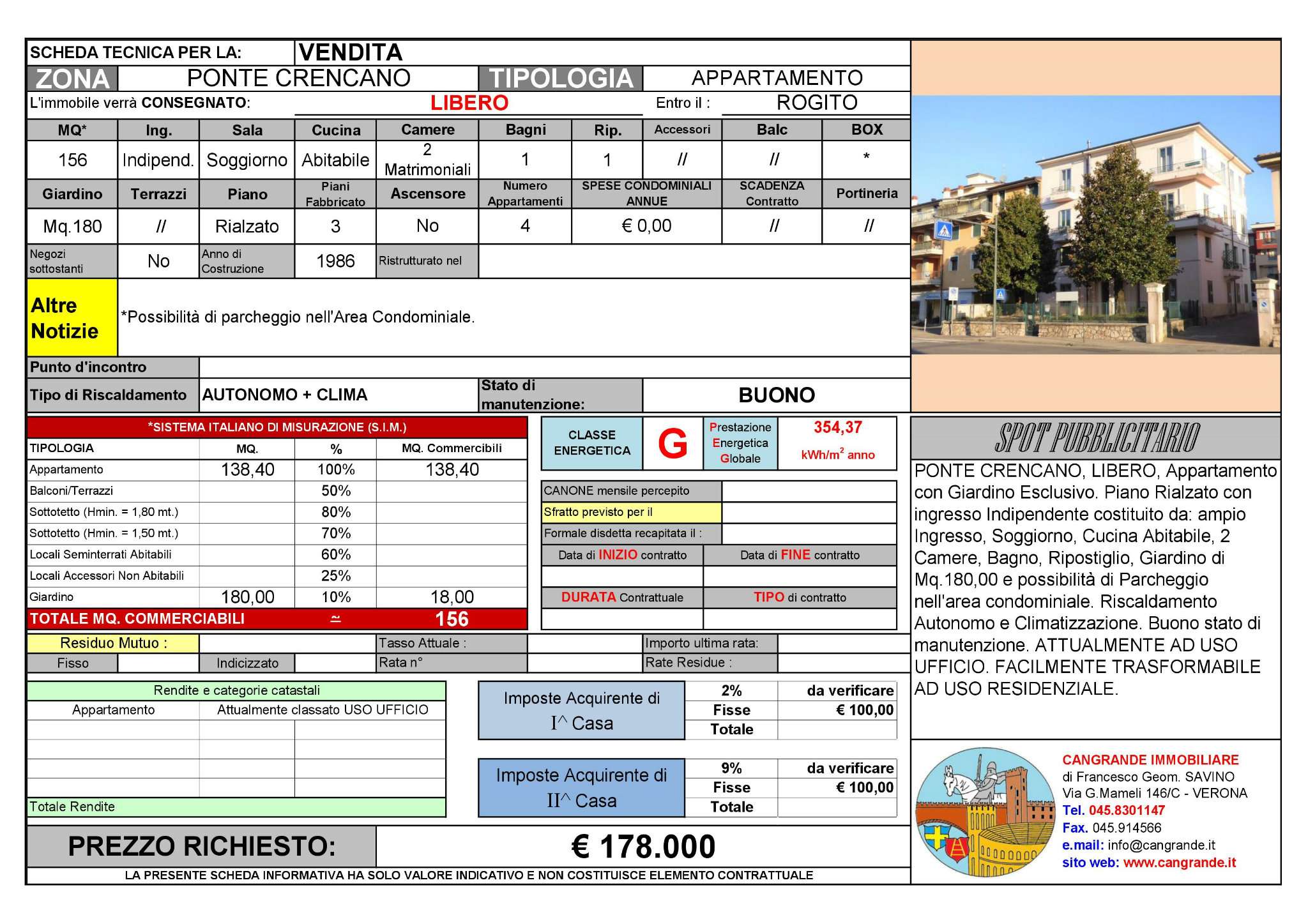 Appartamento VERONA vendita  PONTE CRENCANO  Cangrande Immobiliare del geom. Francesco Savino