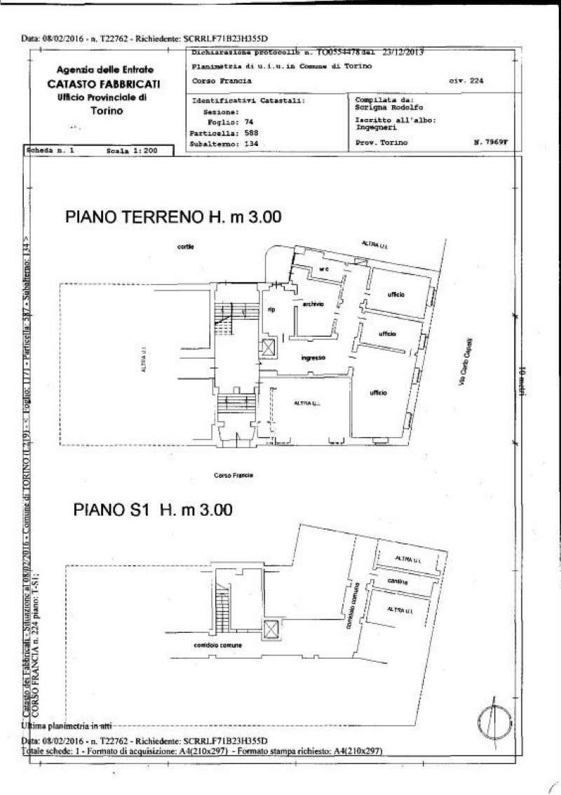 Ufficio - Loc.Com. TORINO vendita  PARELLA Francia GRUPPO IDEA PARELLA
